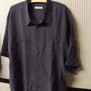 2XL, BIG &TALL, SILK SHORT SLEEVE SHIRT, PURPLE TONE